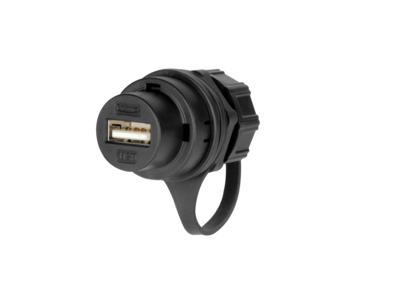 YT型USB2.0单孔直式母插座塑胶款