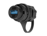 YT型USB3.0单孔直式母插座塑胶款(USB3.0母对母)
