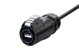 LP-24-数据USB2.0塑胶+金属圆型四孔防水航空插头连接器